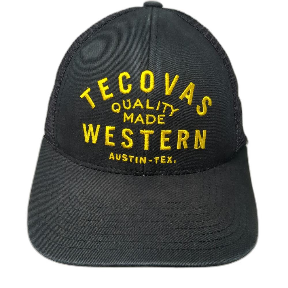 Tecovas Trucker Hat Black One Size Mesh Western Austin Texas Snapback Cotton